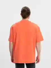 Пастельно-коралловый футболка плотная мужская / женская, однотонная, хлопковая, оверсайз