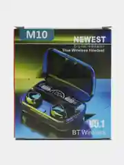 Черный наушники беспроводные M10, с Powerbank 2000 мАч