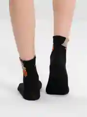 Черный носки женские цветные с принтом