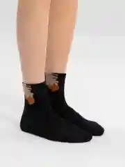 Черный носки женские цветные с принтом