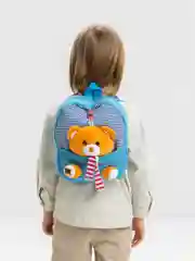 Голубой рюкзак детский, с мишкой