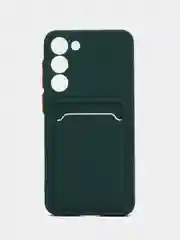 Зеленый чехол для Samsung Galaxy S23/S23 Ultra/S23 Plus, с карманом для карт, прозрачный