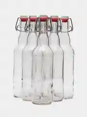 Прозрачный бутылка прозрачная, стеклянная, бугельная, с бугельной пробкой / крышкой 500 мл