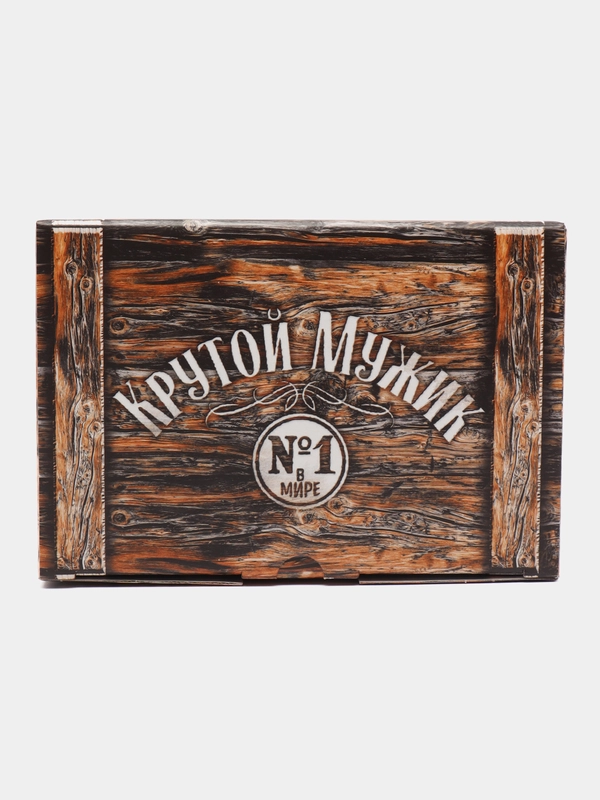 Коробка - пенал для подарка "Крутой мужик", картонная, сборная, 22*15*10 см