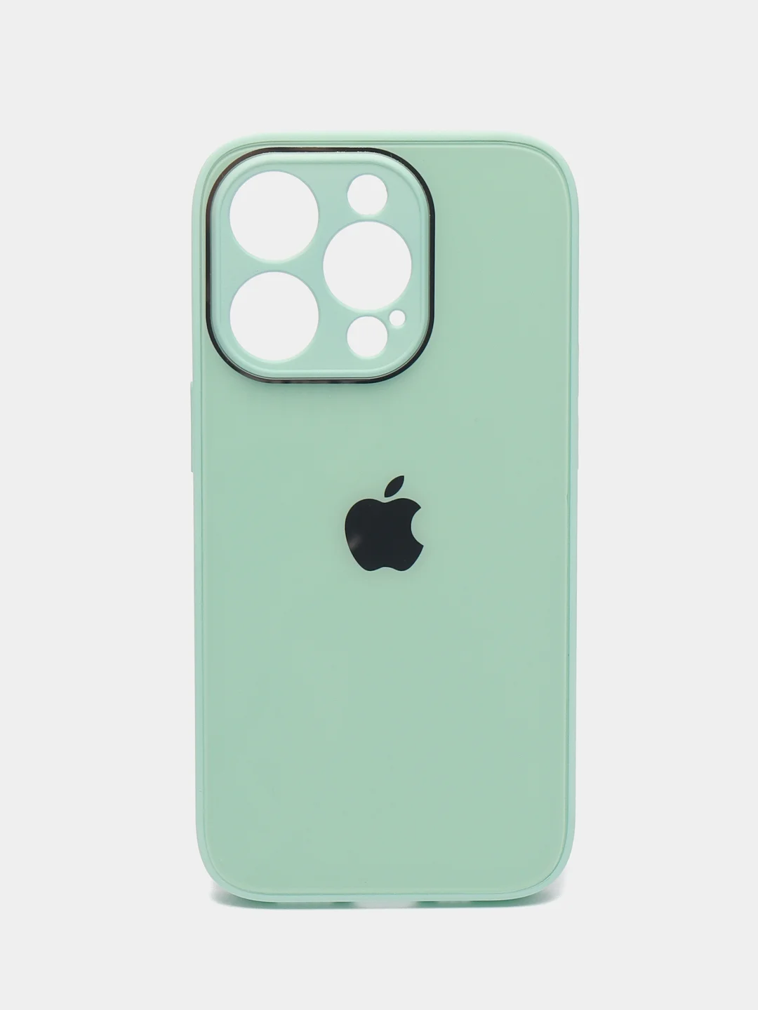 Бирюзовый чехол для iPhone, силиконовый, со стеклянной панелью