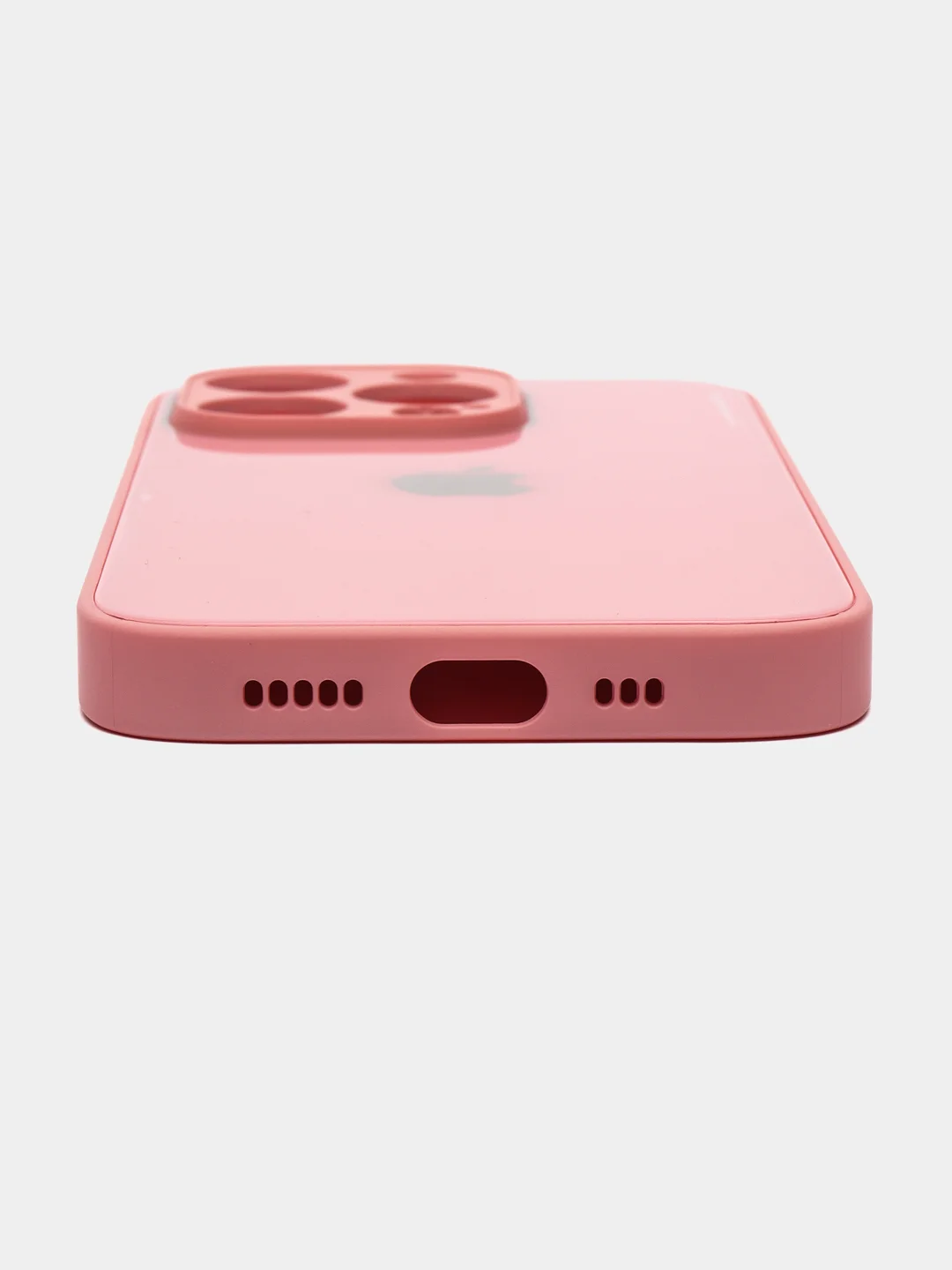 Розовый чехол для iPhone, силиконовый, со стеклянной панелью
