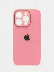 Розовый чехол для iPhone, силиконовый, со стеклянной панелью