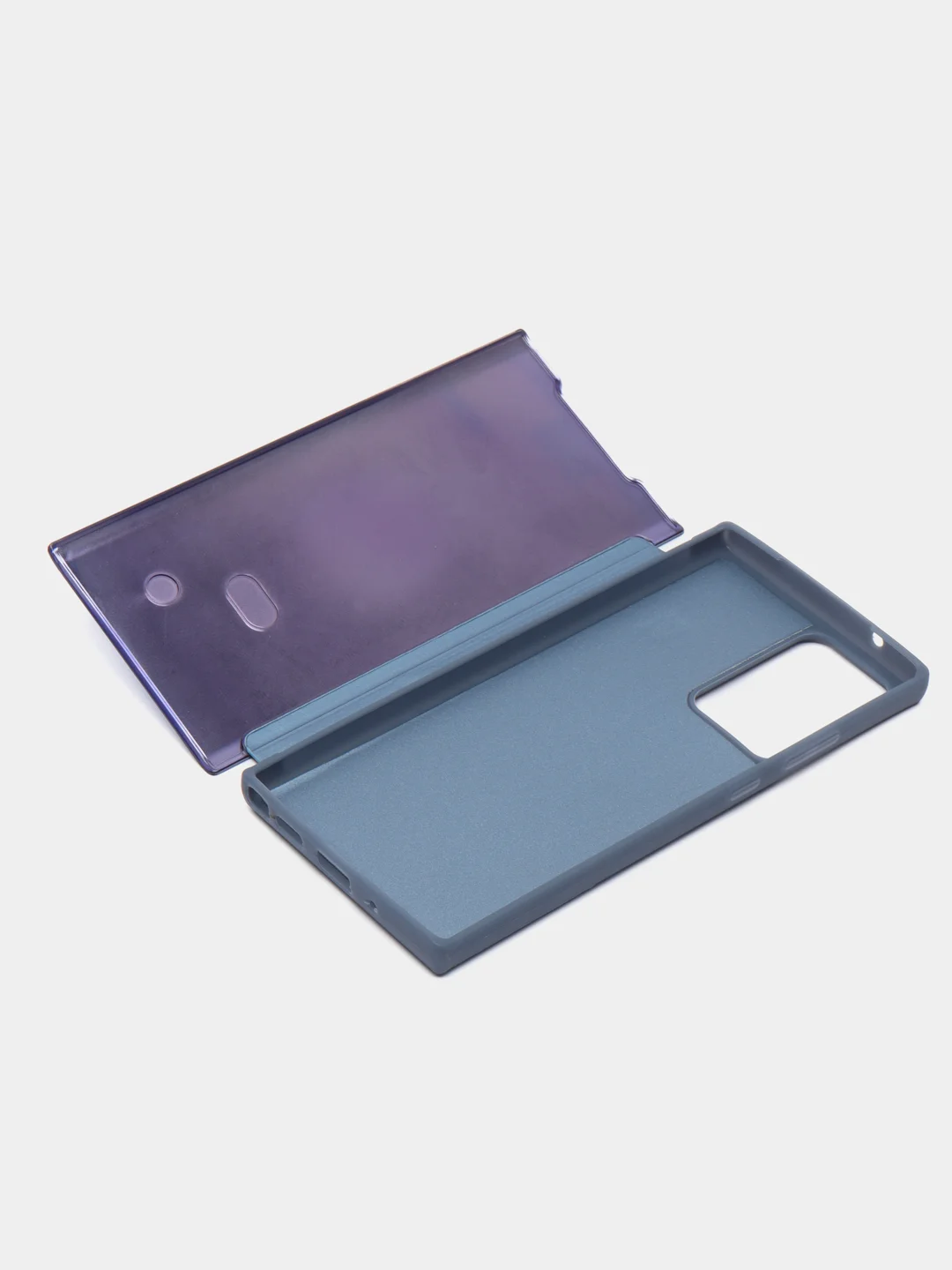 Темно-синий чехол-книжка с прозрачным окном, Samsung S7/S8/S9/S9 Plus/S20/S20FE/Note10/Note20/M20/M51