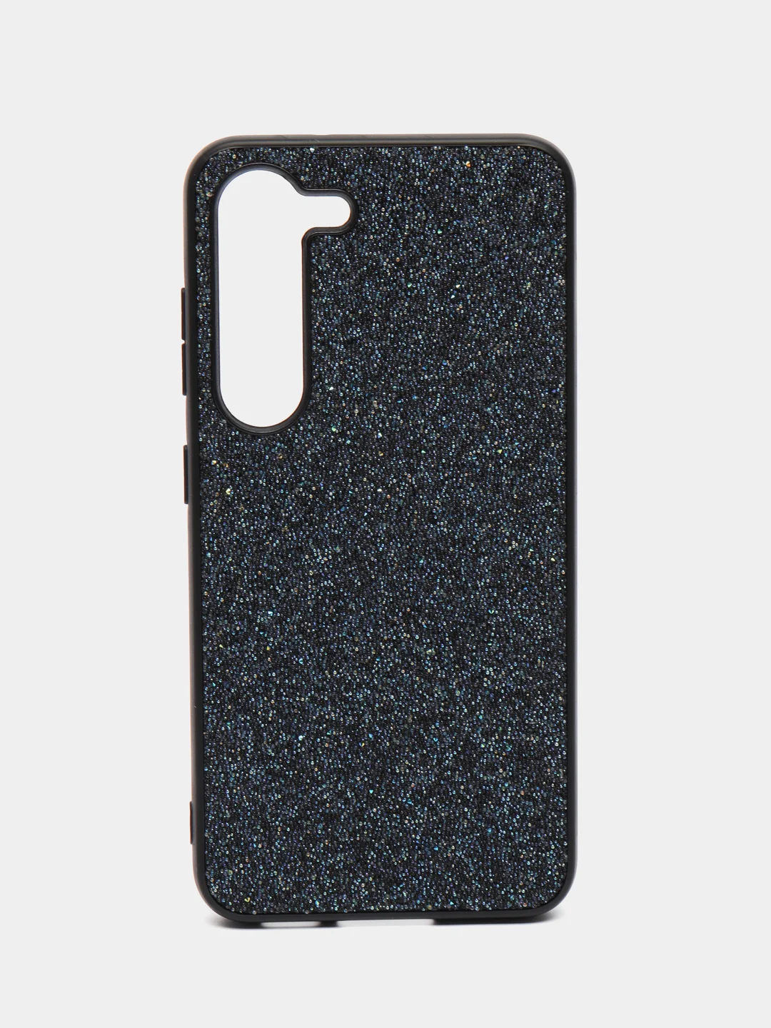 Синий блестящий чехол для Samsung Galaxy S23 пластиковый ROSCO со стразами силиконовая окантовка