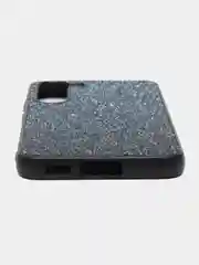 Синий блестящий чехол для Samsung Galaxy S23 пластиковый ROSCO со стразами силиконовая окантовка