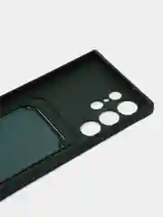 Тёмно-зелёный чехол для Samsung Galaxy S23 Ultra, Самсунг С23 ультра силиконовый, с карманом для карты