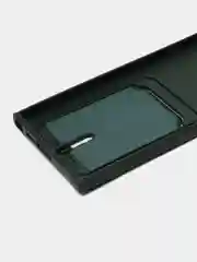 Тёмно-зелёный чехол для Samsung Galaxy S23 Ultra, Самсунг С23 ультра силиконовый, с карманом для карты