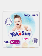 Подгузники-трусики YokoSun, размер M (6-10 кг), 58 шт