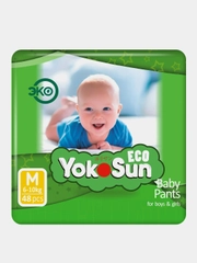 Детские подгузники-трусики YokoSun Eco размер М (6-10 кг), 48 шт.