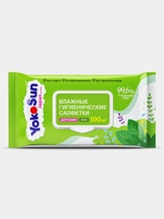 Влажные гигиенические салфетки детские YokoSun Eco, 100 штук