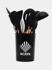 Черный набор кухонных принадлежностей