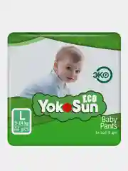 Детские подгузники-трусики YokoSun Eco, размер L, 9-14 кг, 44 штуки