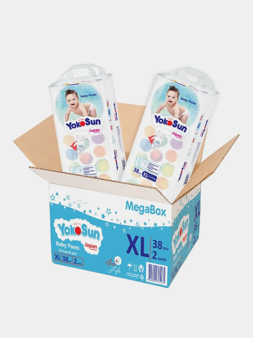 Подгузники-трусики YokoSun, XL, 12-20 кг, 76 штук