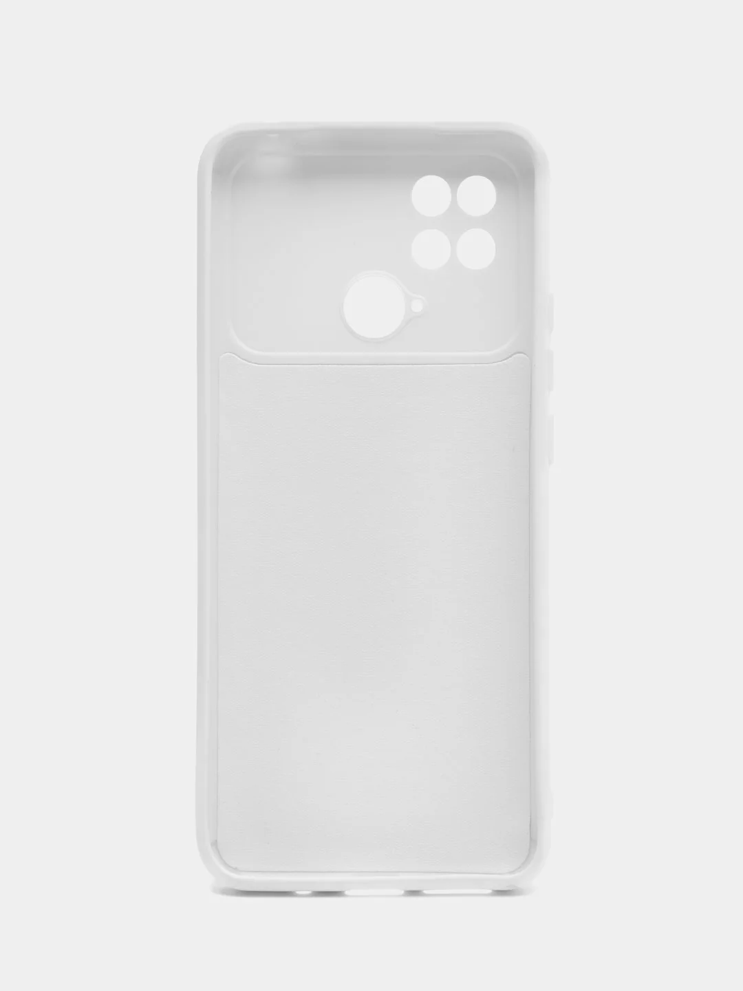 Белый силиконовый чехол на Xiaomi Poco C40 ( Сяоми Поко С40 ) прозрачный , защита камеры