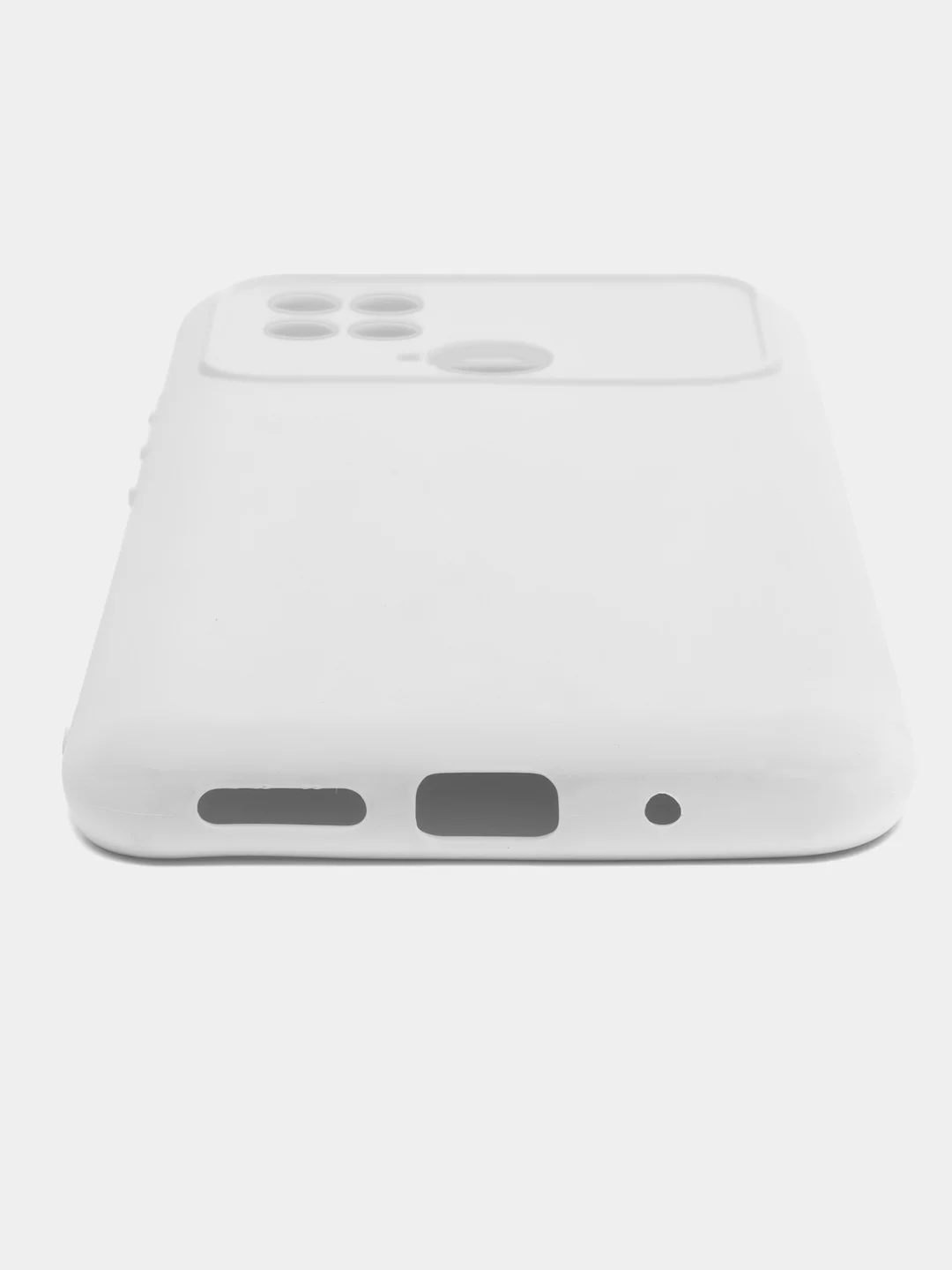 Белый силиконовый чехол на Xiaomi Poco C40 ( Сяоми Поко С40 ) прозрачный , защита камеры