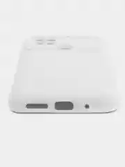 Белый силиконовый чехол на Xiaomi Poco C40 ( Сяоми Поко С40 ) прозрачный , защита камеры