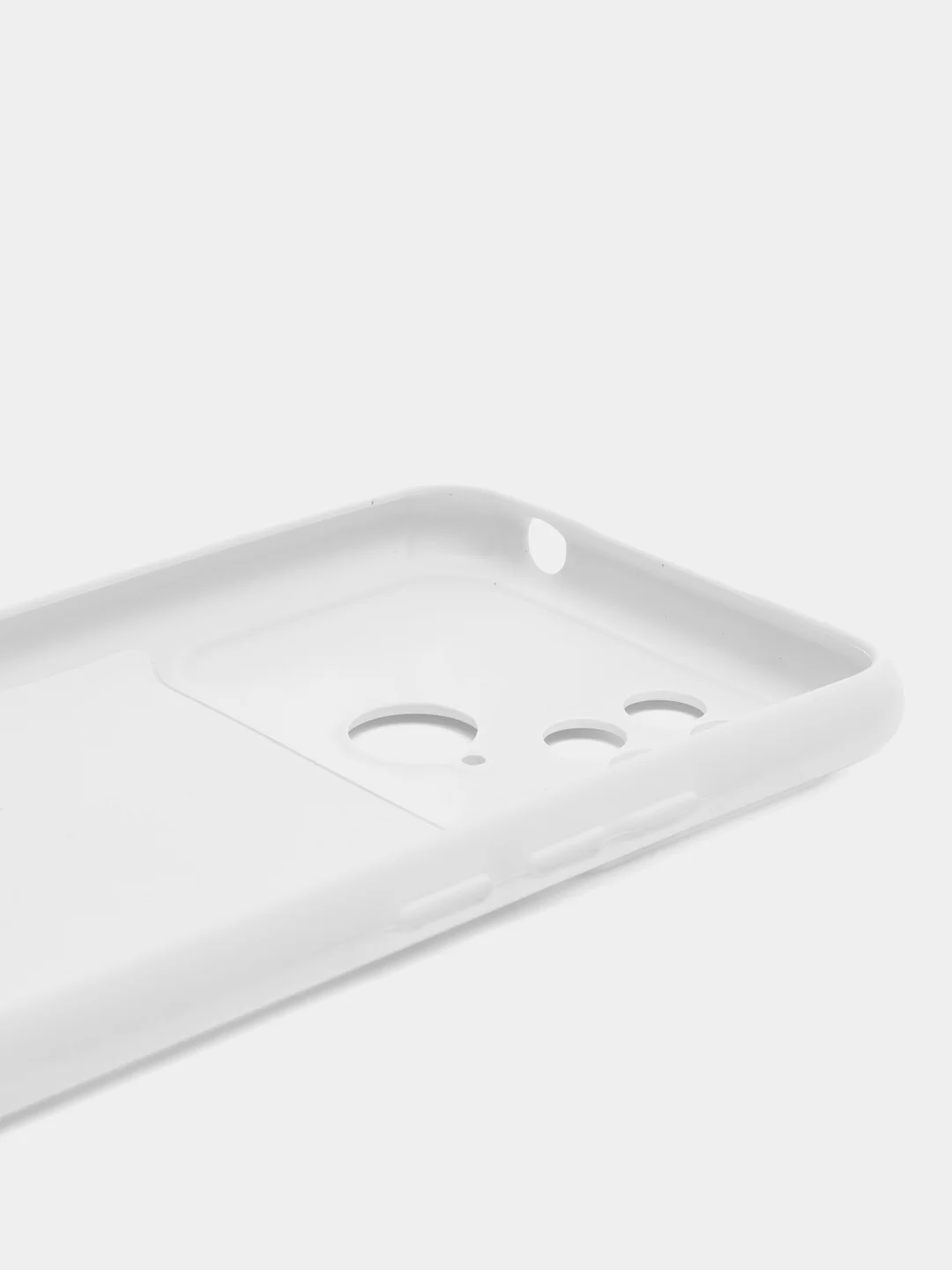 Белый силиконовый чехол на Xiaomi Poco C40 ( Сяоми Поко С40 ) прозрачный , защита камеры