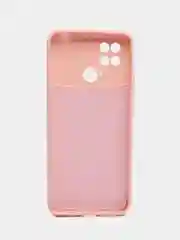 Пастельно-коралловый силиконовый чехол на Xiaomi Poco C40 ( Сяоми Поко С40 ) прозрачный , защита камеры