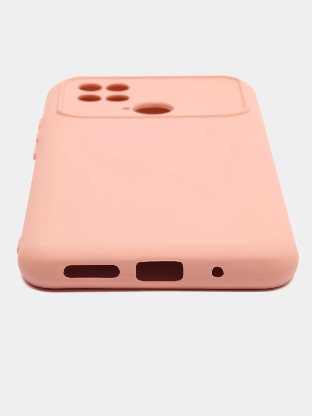 Пастельно-коралловый силиконовый чехол на Xiaomi Poco C40 ( Сяоми Поко С40 ) прозрачный , защита камеры