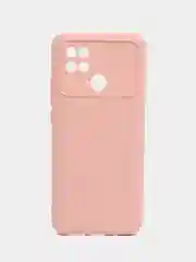 Пастельно-коралловый силиконовый чехол на Xiaomi Poco C40 ( Сяоми Поко С40 ) прозрачный , защита камеры