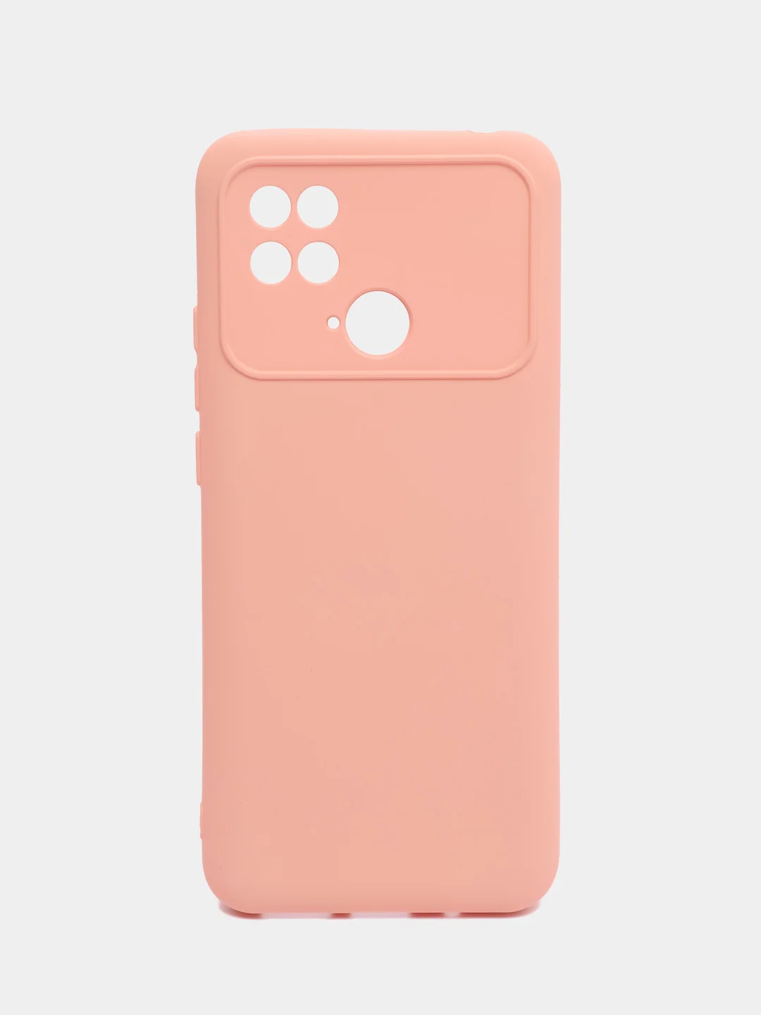 Пудровый силиконовый чехол на Xiaomi Poco C40 ( Сяоми Поко С40 ) прозрачный , защита камеры