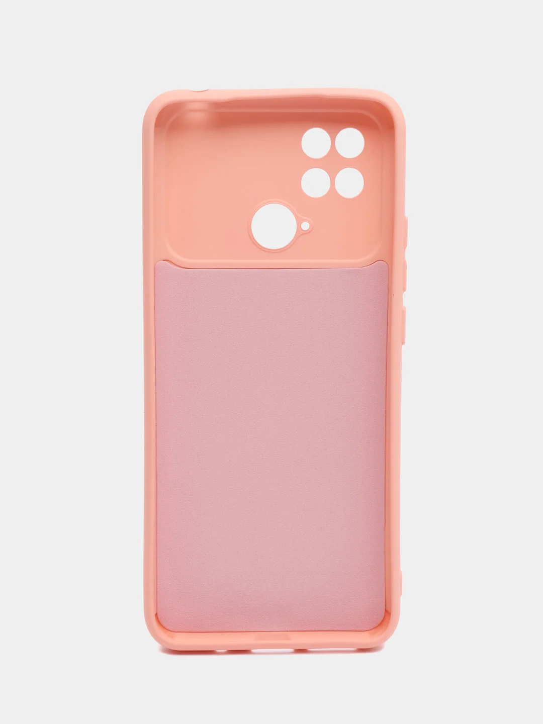 Пудровый силиконовый чехол на Xiaomi Poco C40 ( Сяоми Поко С40 ) прозрачный , защита камеры