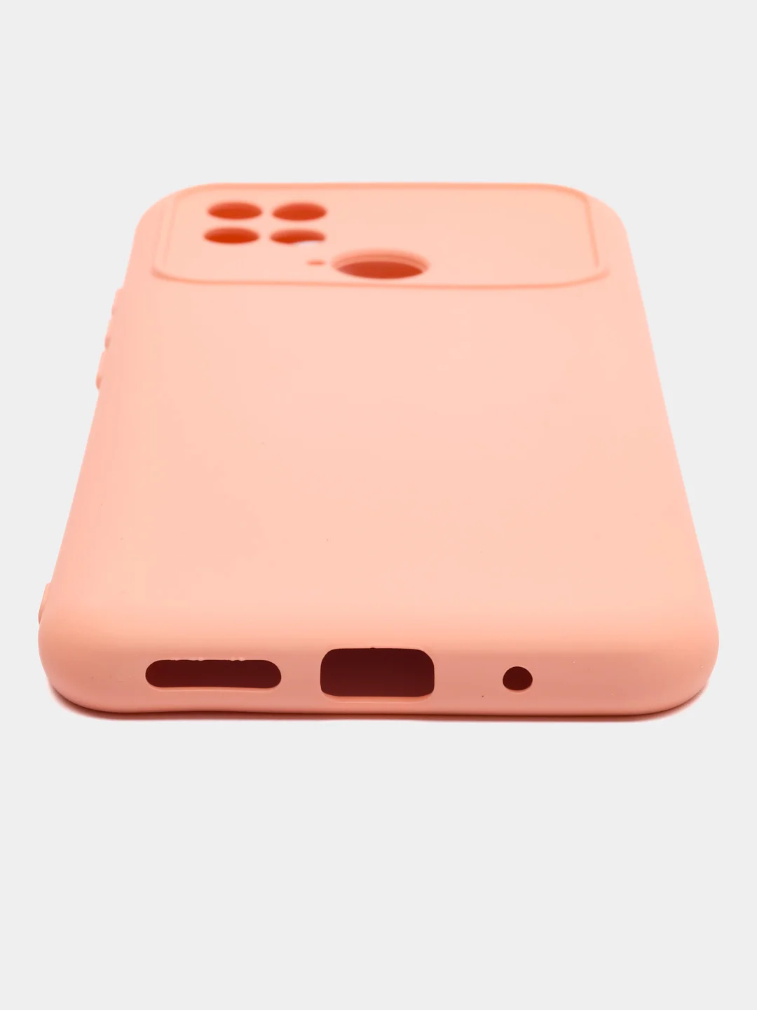 Пудровый силиконовый чехол на Xiaomi Poco C40 ( Сяоми Поко С40 ) прозрачный , защита камеры