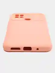 Пудровый силиконовый чехол на Xiaomi Poco C40 ( Сяоми Поко С40 ) прозрачный , защита камеры
