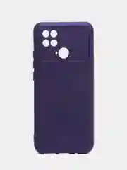 Пурпурный силиконовый чехол на Xiaomi Poco C40 ( Сяоми Поко С40 ) прозрачный , защита камеры