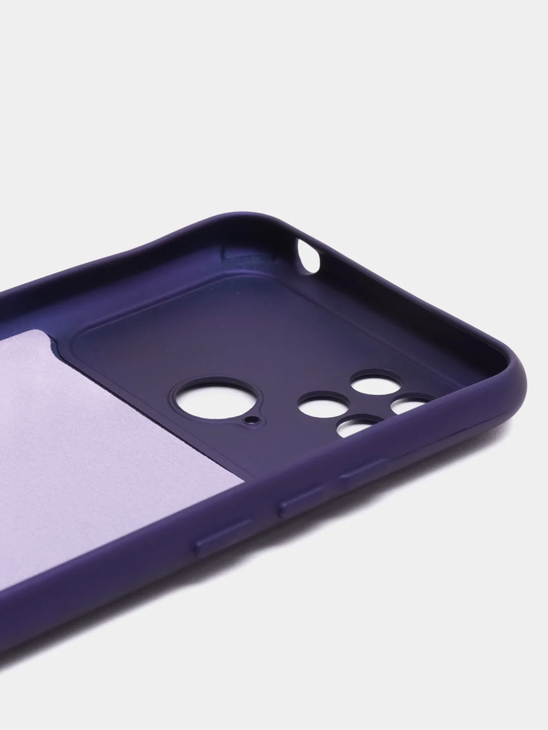 Пурпурный силиконовый чехол на Xiaomi Poco C40 ( Сяоми Поко С40 ) прозрачный , защита камеры