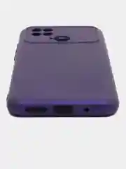 Пурпурный силиконовый чехол на Xiaomi Poco C40 ( Сяоми Поко С40 ) прозрачный , защита камеры