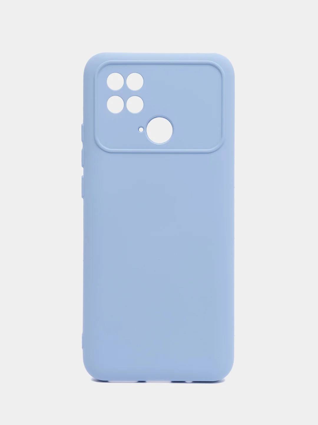 Светло-синий силиконовый чехол на Xiaomi Poco C40 ( Сяоми Поко С40 ) прозрачный , защита камеры