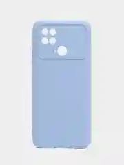 Светло-синий силиконовый чехол на Xiaomi Poco C40 ( Сяоми Поко С40 ) прозрачный , защита камеры