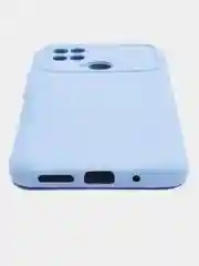 Светло-синий силиконовый чехол на Xiaomi Poco C40 ( Сяоми Поко С40 ) прозрачный , защита камеры