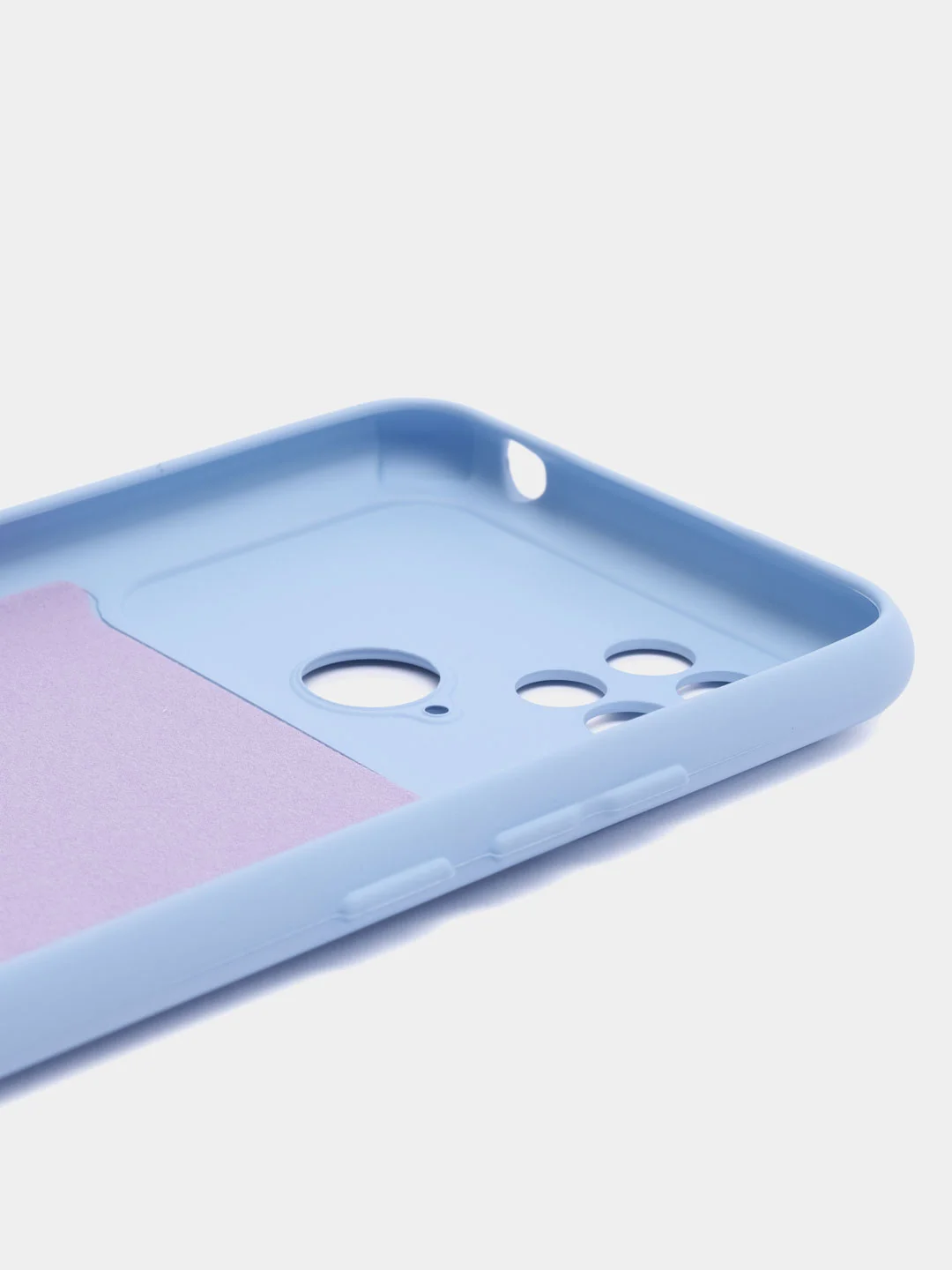 Светло-синий силиконовый чехол на Xiaomi Poco C40 ( Сяоми Поко С40 ) прозрачный , защита камеры