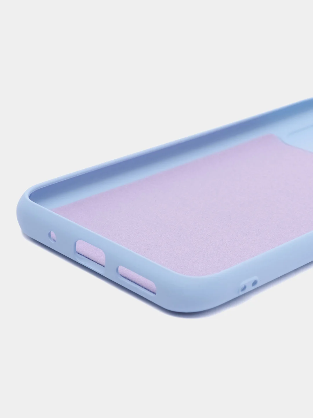 Светло-синий силиконовый чехол на Xiaomi Poco C40 ( Сяоми Поко С40 ) прозрачный , защита камеры