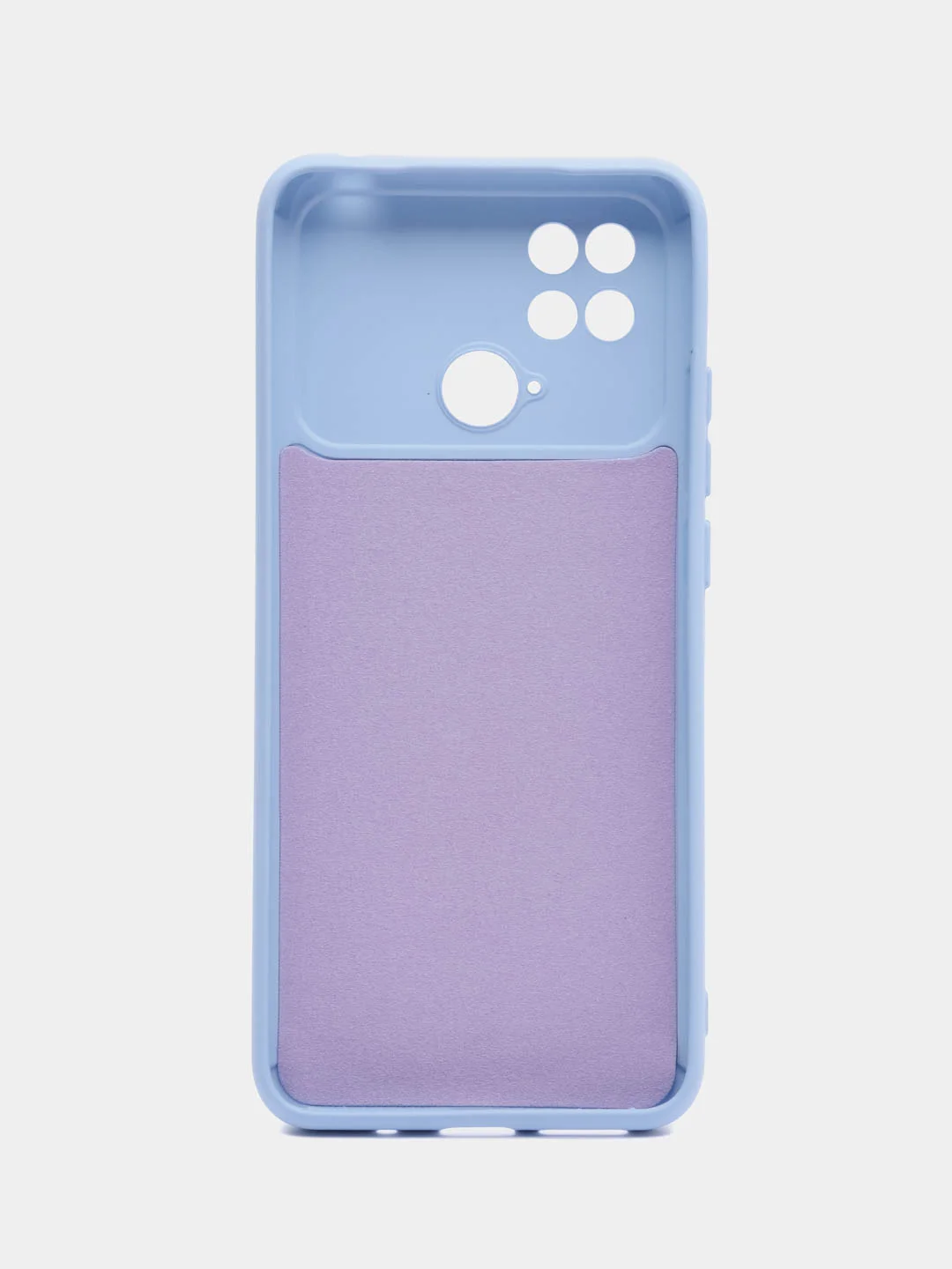 Светло-синий силиконовый чехол на Xiaomi Poco C40 ( Сяоми Поко С40 ) прозрачный , защита камеры