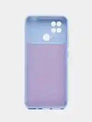 Светло-синий силиконовый чехол на Xiaomi Poco C40 ( Сяоми Поко С40 ) прозрачный , защита камеры