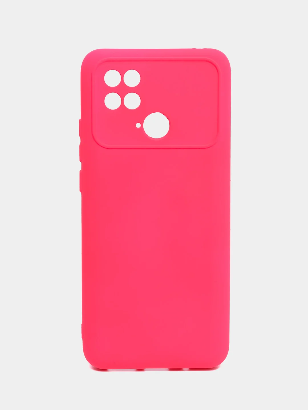 Тёмно-розовый силиконовый чехол на Xiaomi Poco C40 ( Сяоми Поко С40 ) прозрачный , защита камеры