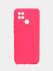 Тёмно-розовый силиконовый чехол на Xiaomi Poco C40 ( Сяоми Поко С40 ) прозрачный , защита камеры