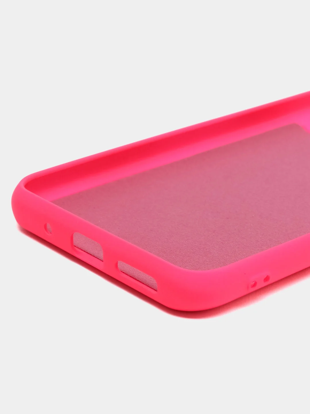 Тёмно-розовый силиконовый чехол на Xiaomi Poco C40 ( Сяоми Поко С40 ) прозрачный , защита камеры