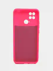 Тёмно-розовый силиконовый чехол на Xiaomi Poco C40 ( Сяоми Поко С40 ) прозрачный , защита камеры