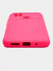 Тёмно-розовый силиконовый чехол на Xiaomi Poco C40 ( Сяоми Поко С40 ) прозрачный , защита камеры