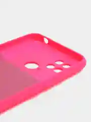 Тёмно-розовый силиконовый чехол на Xiaomi Poco C40 ( Сяоми Поко С40 ) прозрачный , защита камеры