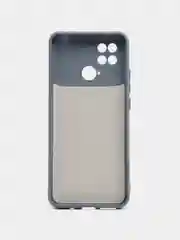 Темно-синий силиконовый чехол на Xiaomi Poco C40 ( Сяоми Поко С40 ) прозрачный , защита камеры